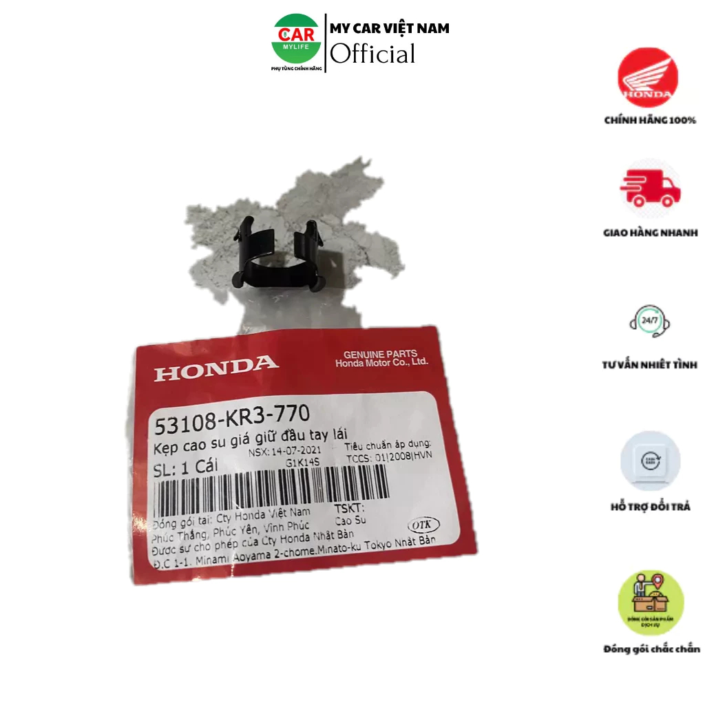 Kẹp cao su giá giữ đầu tay lái HONDA dùng chung nhiều dòng xe.