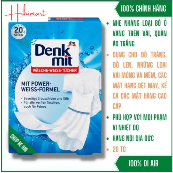 Giấy Tẩy trắng quần áo Denkmit Đức