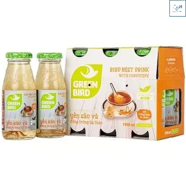 Nước yến sào đông trùng hạ thảo Green Bird 185 ml