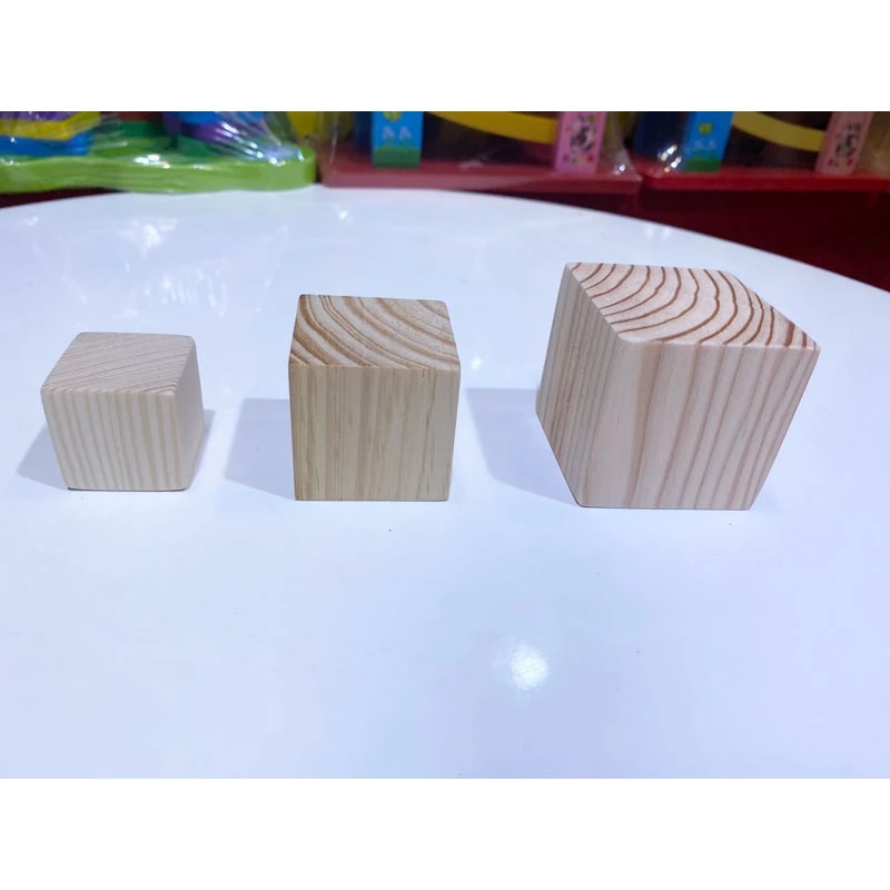 Khối gỗ vuông 2cm, 3cm, 4cm, 5cm, khối vuông xếp chồng và làm đồ thủ công DIY, đồ chơi gỗ xây dựng, khối gỗ không màu