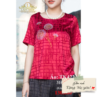 Áo lụa đính đá cao cấp thời trang trung niên Ladyshop TK422