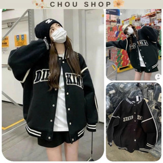 Áo Khoác Bomber Dạ Thêu Chữ Form Rộng Dày Đẹp