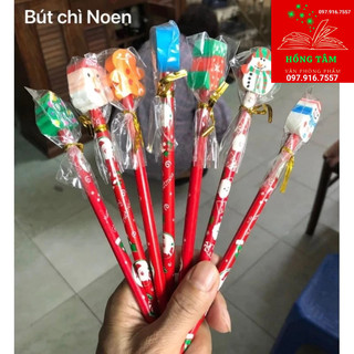 Bút chì gỗ noel tặng kèm cục tẩy hình kute