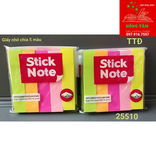 Giấy nhớ 5 màu (giấy note chia 5 màu) wintex