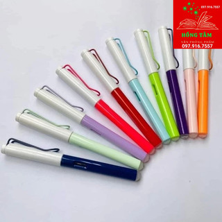 Combo 10 bút máy bơm mực, bút máy tẩy được thân nhỏ nắp trắng