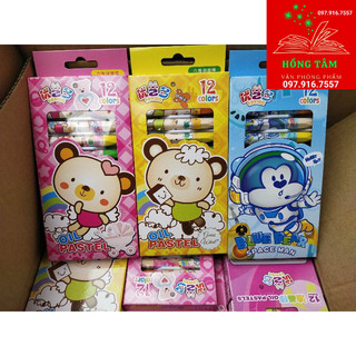 Sáp dầu 12 màu tươi sáng, sáp 12 màu dầu hộp giấy