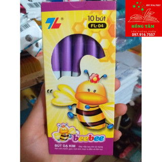 Hộp 10 bút dạ kim beebee tím