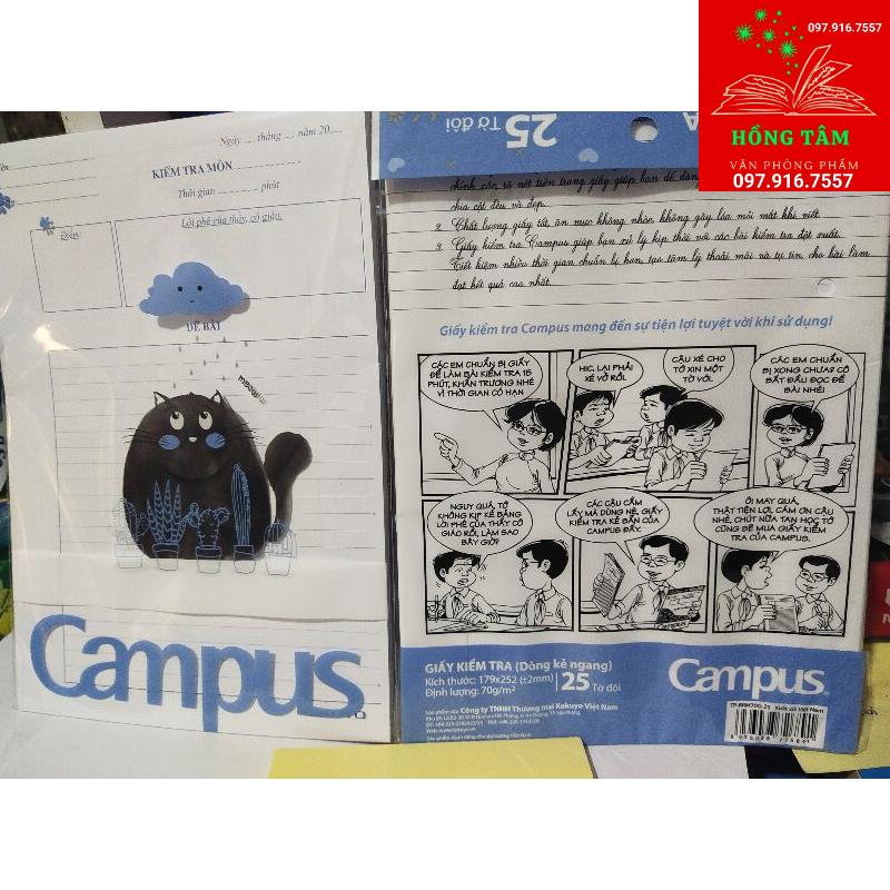 Tập 25 tờ đôi giấy kiểm tra campus