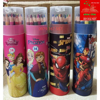 Hộp 24c bút chì màu kèm gọt kute(chì 24 màu)