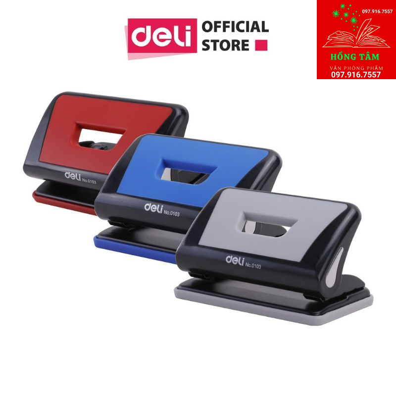 Máy đục lỗ 10 tờ Deli 0103(Máy dập lỗ Deli)