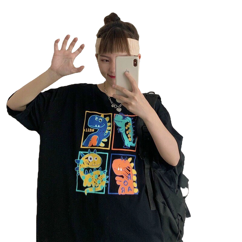 Áo Thun 4 CON KHŨNG LONG Nam Nữ Ulzzang Unisex Form Rộng Tay Lỡ trending xu hướng Fashion