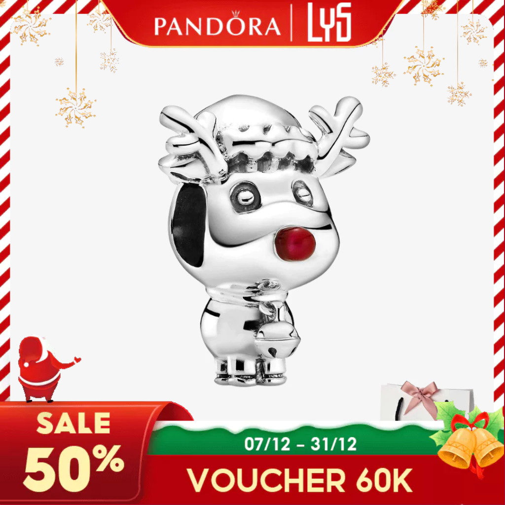 Charm Pandora Rudolph the Red Nose Reindeer Tuần Lộc Mũi Đỏ 1503 - Bạc S925