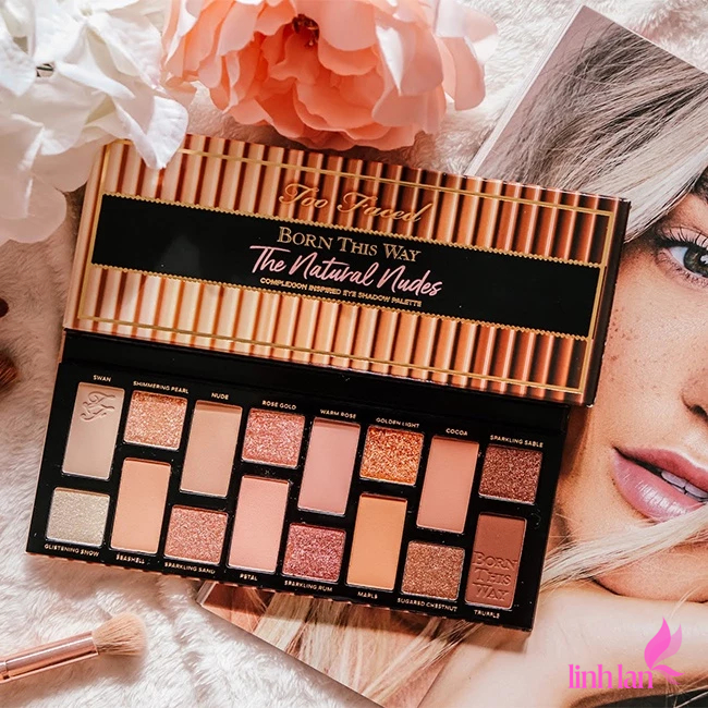 Bảng phấn mắt TooFaced Born This Way The Natural Nudes 16 ô cấp ẩm nhẹ giúp phấn trở nên mịn màng linhlanshop