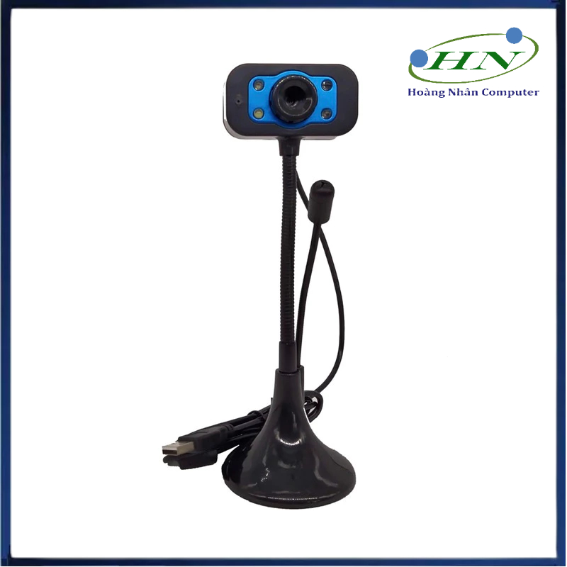 Webcam chân cao có mic 4 đèn -W02 Mic Ngoài độ phân giải 480p