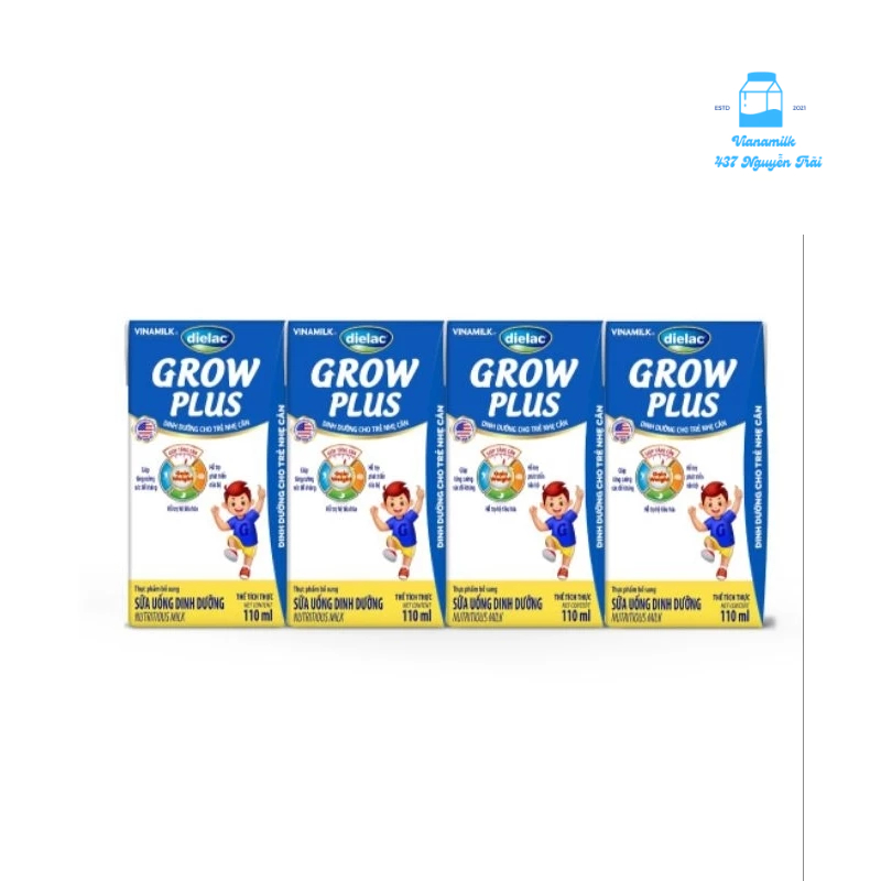 Combo 2v - Sữa uống dinh dưỡng Dielac Grow Plus  - Lốc 4 hộp 110ml