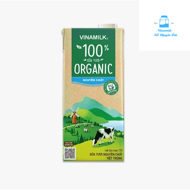 Sữa Tươi Tiệt Trùng Vinamilk 100% Organic - Hộp 1L