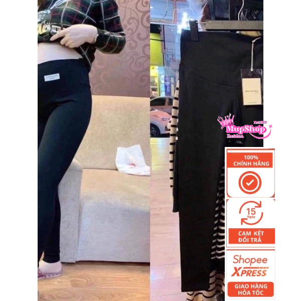 Quần legging bầu dài cạp tròn , quần bầu dài, quần legging bigsize