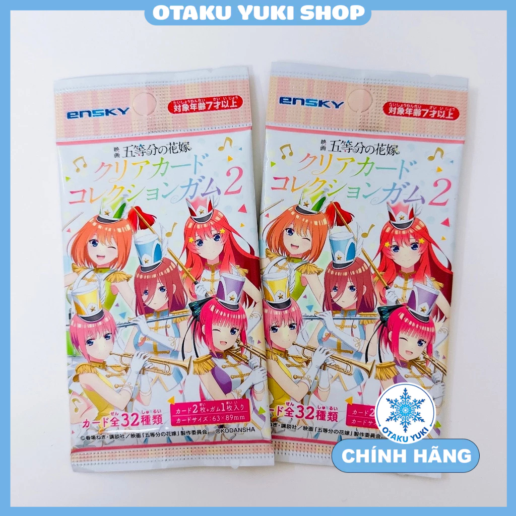 Gói Thẻ Nhân Phẩm Pack Card Gotoubun no Hanayome Clear Card Gum 2