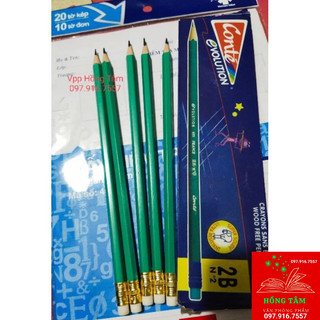 Hộp 12c bút chì pháp có đầu tẩy 2B