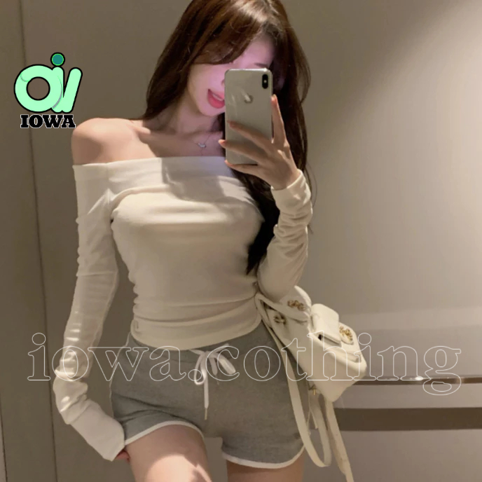 Áo Thun TAY DÀI TRỄ VAI DÁNG DÀI Chất Thun Gân Trơn DD155, Áo Thun Kiểu Trơn Ôm Gọn Hở Vai Nữ IOWA | BigBuy360 - bigbuy360.vn