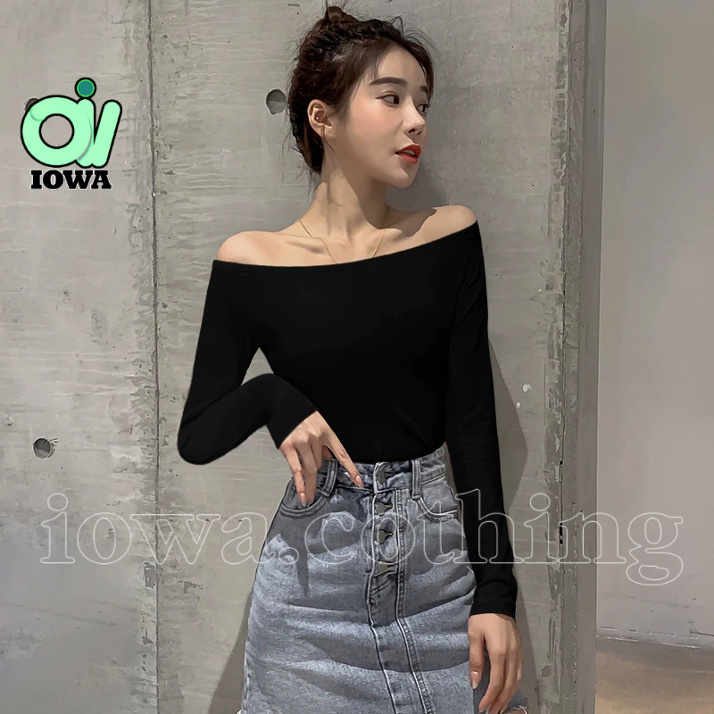 Áo Thun TAY DÀI TRỄ VAI DÁNG DÀI Chất Thun Gân Trơn DD155, Áo Thun Kiểu Trơn Ôm Gọn Hở Vai Nữ IOWA | BigBuy360 - bigbuy360.vn