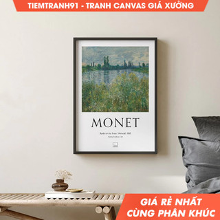 Tranh treo tường, Claude Monet Poster, Banks of the Seine, Vetheuil-1880, Lake House Wall Art, Premium Posters.