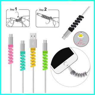 Phụ Kiện Cuốn Chống Gãy Dây Cáp Sạc, Dây Quấn Bảo Vệ Cáp Sạc Điện Thoại, Laptop Silicon Dẻo