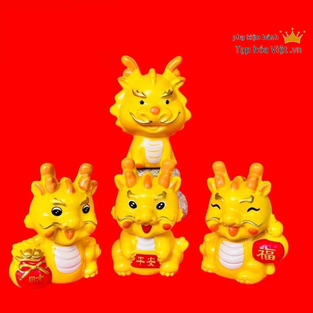 Rồng trang trí năm mới, rồng vàng trang trí tháp oản, rồng nhựa trang trí bánh sinh nhật