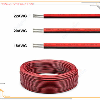 Dây điện đôi đỏ đen 0.3mm2 0.5mm2 0.75mm2 bán theo mét lõi đồng mạ thiếc cho led 2P