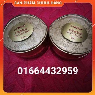 Gel đắp uv không nóng xịn chính hãng Lawei hãng chuyên về gel nail 3 màu trắng hồng và trong Dung tích 60g