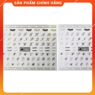 Hình dán sticker 3d trang trí móng nail bảng to nhiều mẫu hình chữ đẹp xinh. Sticker
