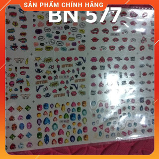 Hình dán sticker 3d noel thần tài, tết 2019 trang trí móng nail bảng to nhiều mẫu hoa hình đẹp xinh.