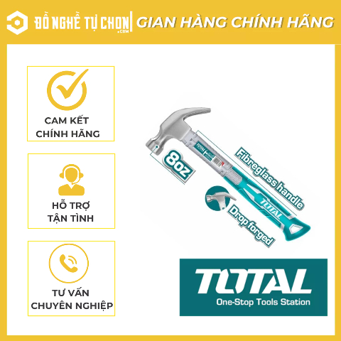 Búa nhổ đinh 220g (cán nhựa) Total - THTS7308 - CHÍNH HÃNG GIÁ TỐT