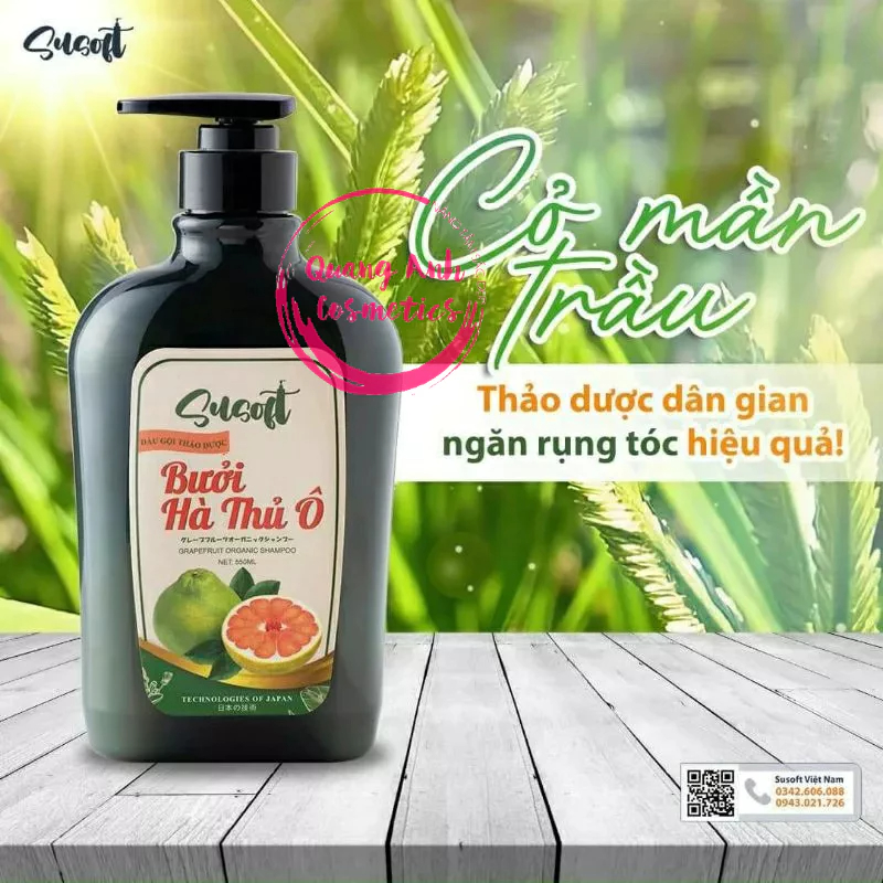 Bộ Dầu Gội Thảo Dược Ngăn Rụng Tóc Kích Thích Mọc Tóc Susoft 2 chai