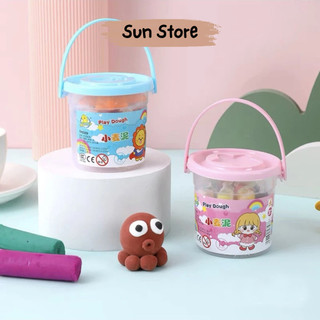 Set đất nặn xô đất sét 10 màu chất liệu an toàn cho bé tặng kèm khuôn - Sun Store