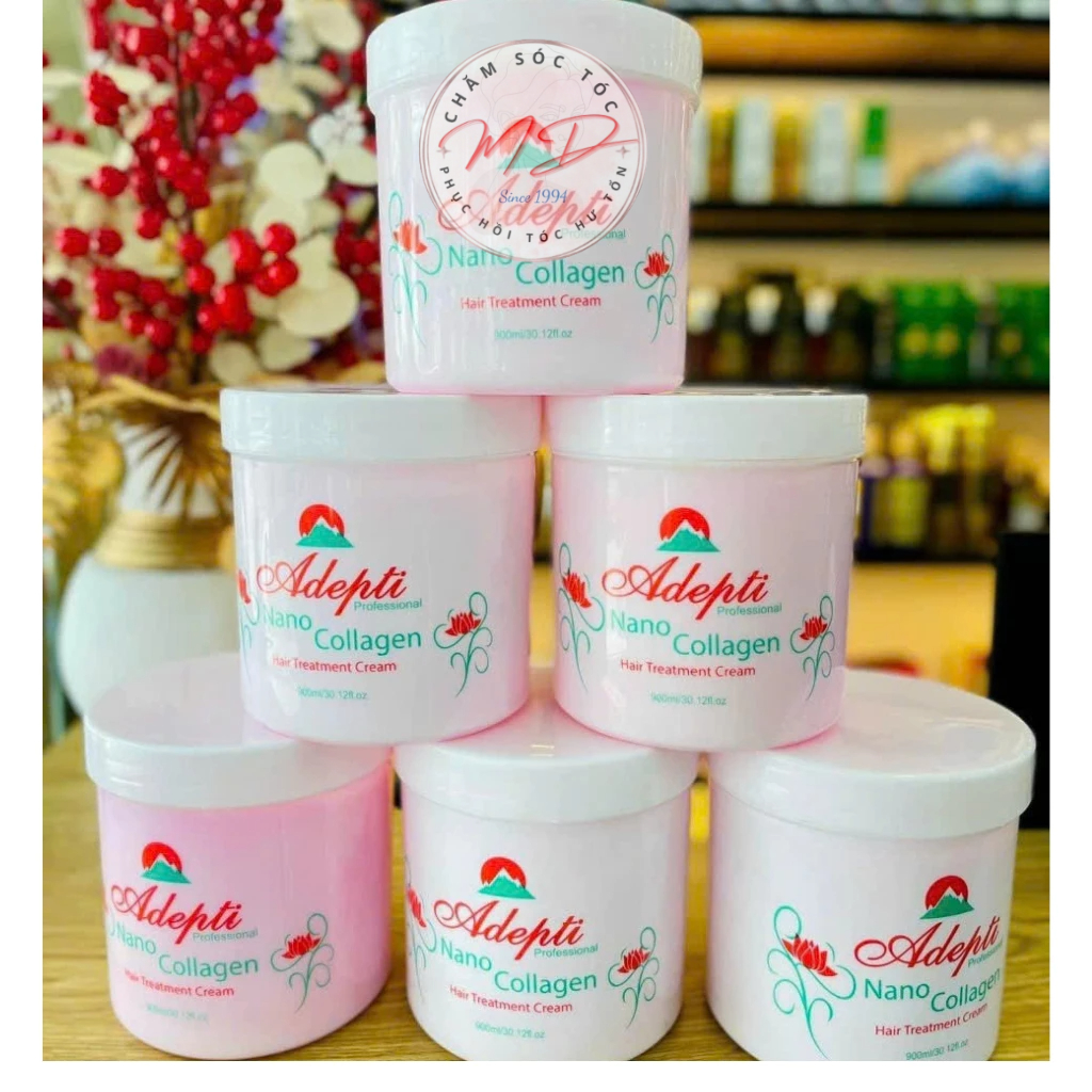 Kem Ủ Tóc Collagen Mềm Mượt ADEPTI 900ML