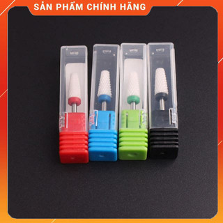 Đầu mài sứ dạng trụ vát. Giúp phá bột phá đắp gel phá sơn. Có 3 kích cỡ. F mài mịn. M là mài vừa. C là mài phá.