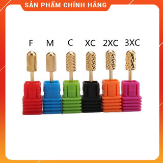Đầu mài đồng dạng trụ tròn Loại tốt Giúp phá bột phá đắp gel phá sơn. Có 3 kích cỡ. F mài mịn. M là mài