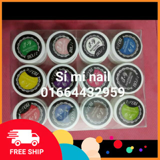 Set gel vẽ 12 màu đẹp chất gel đặc màu cơ bản theo nắp