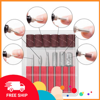 Bộ dụng cụ đầu mai chuyên dụng dành cho máy mài móng 6 chi tiết