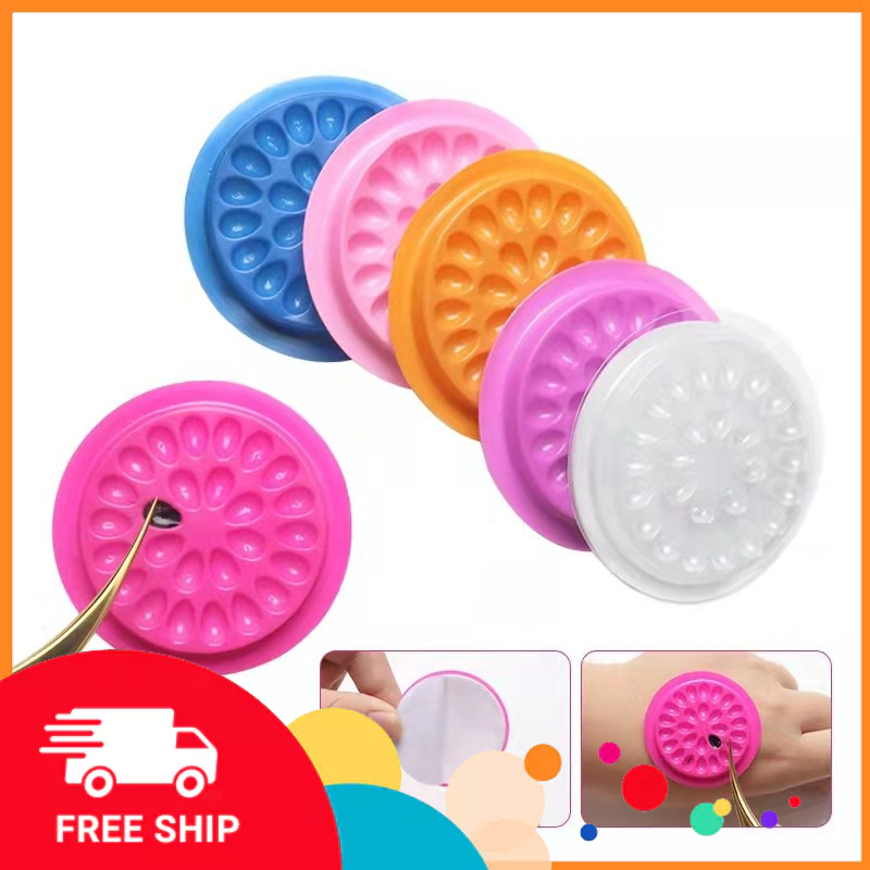 Khay nhựa để keo nối mi nhiều lỗ iện lợi miếng nhựa pvc đựng keo nối mi nhiều ngăn 1 khay 26 ngăn