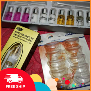Combo bộ uốn mi gồm 1 bộ thuốc meisheng, 1 trục 6d, 1 keo bắt trục hiệu starcolor.
