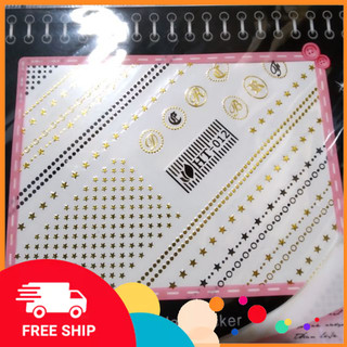 Hình dán sticker 3d trang trí móng nail bảng to nhiều mẫu hình chữ đẹp xinh.