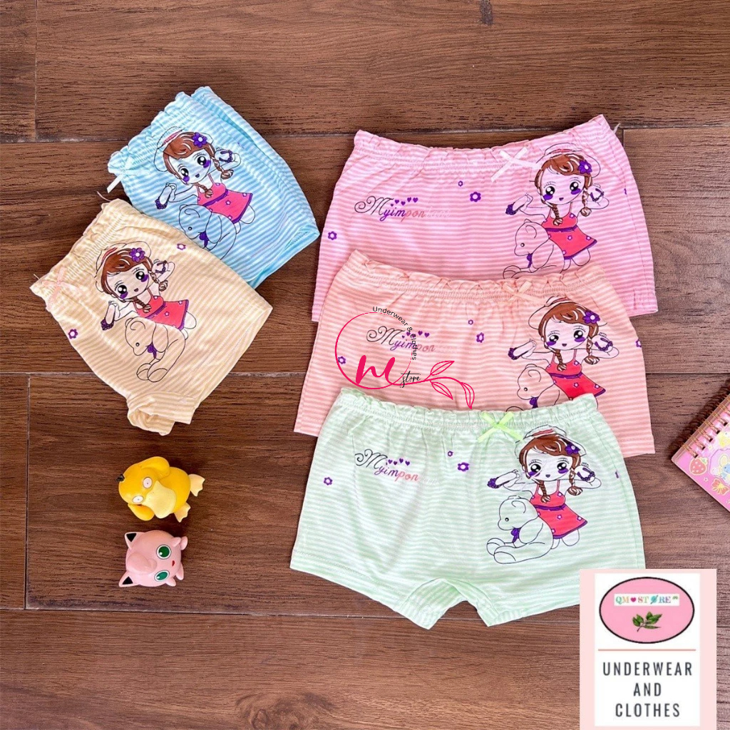 quần chíp đùi họa tiết sọc cho bé gái (8-35kg),hàng cotton kháng khuẩn, chất liệu mịn đẹp, co giãn đàn hồi -MS 305