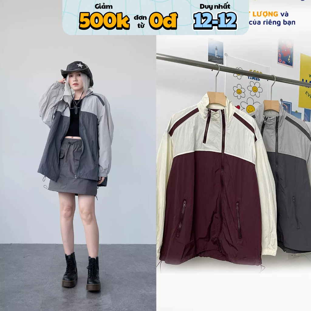 Áo khoác gió MC21.STUDIOS dáng dài oversize jacket Unisex Ulzzang Streetwear Hàn Quốc form rộng chất xịn A3638