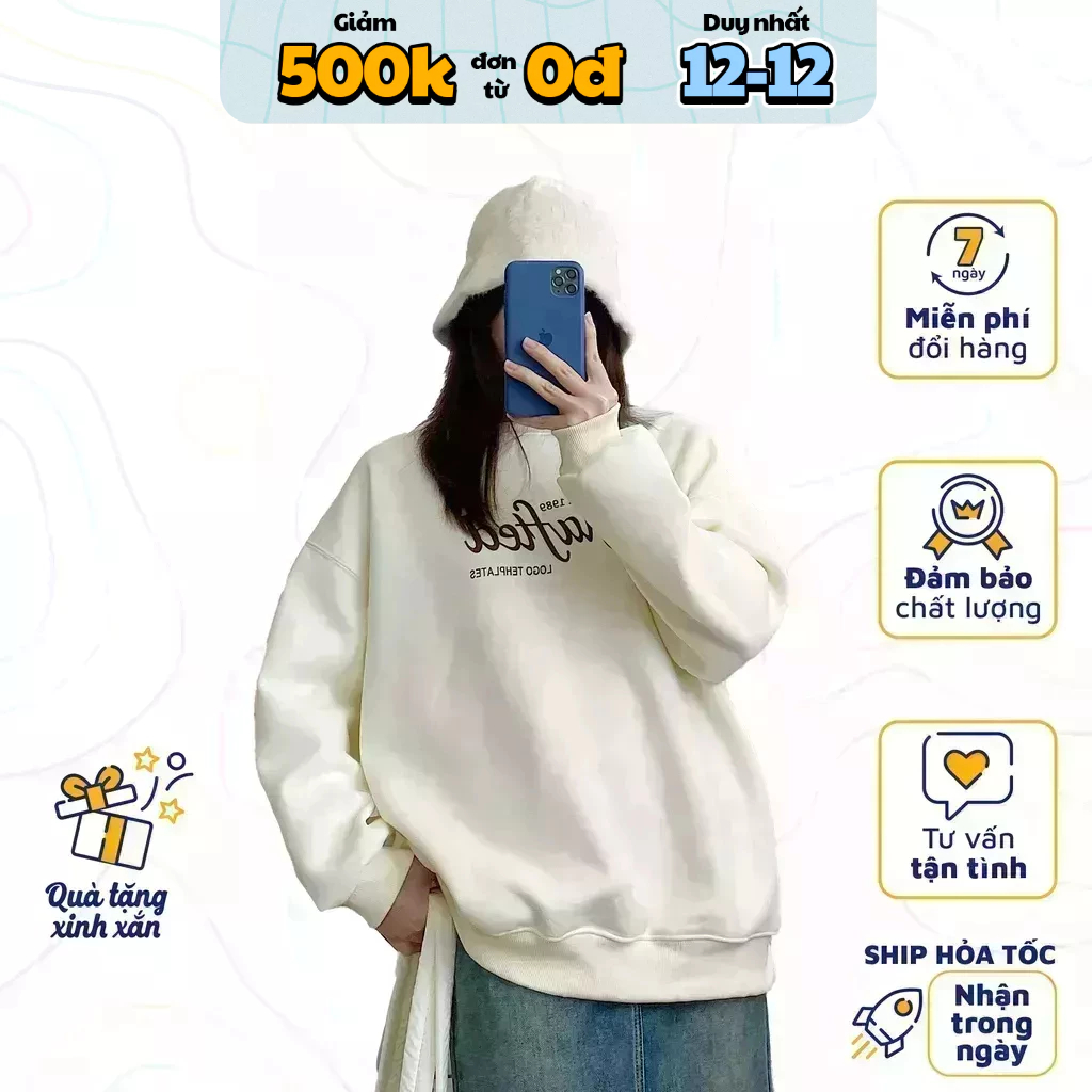 Áo sweater MINION CLOTHING oversize Unisex nam nữ thun form rộng Ulzzang Streetwear Hàn Quốc pull nỉ lót lông A3439