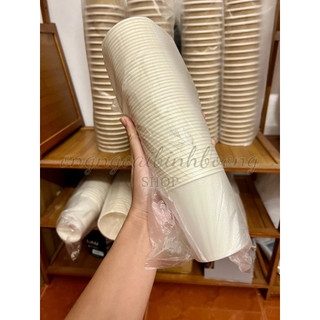 50 CỐC GIẤY TRẮNG 180ml DÙNG 1 LẦN