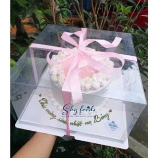 Set 10 Hộp Mica 30x30x18cm- Hộp nhựa đựng bánh sinh nhật, đựng quà, bánh kem [CHƯA KÈM RUY BĂNG]