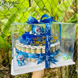 Set 10 hộp mica 28x28x18cm- hộp nhựa đựng bánh, giỏ quà