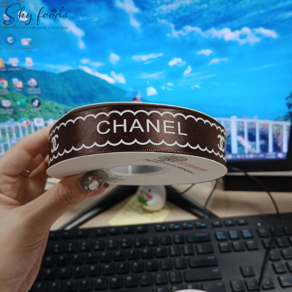 Ruy băng lụa chữ 2.5cm dài 45m Hàng đẹp